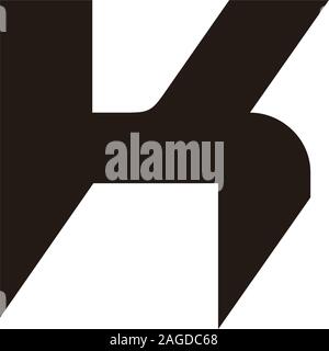 letter kh simple geometric line logo vector Stock Vector