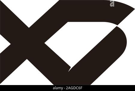 letter xv linked geometric logo vector Stock Vector
