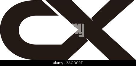letter cx simple geometric clear design logo vector Stock Vector