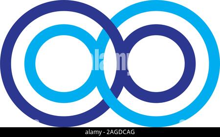 linked circle overlap colorful logo vector Stock Vector