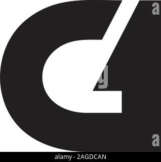 letter cd abstract negative space logo Stock Vector