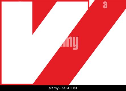 letter vv simple geometric logo vector Stock Vector