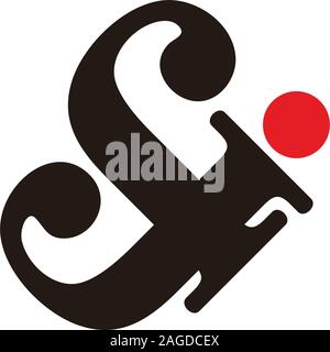 letter sj abstract simple flat logo vector Stock Vector