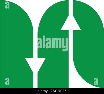 letter un abstract geometric arrow logo vector Stock Vector