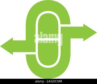letter rj capsule arrow shape logo vector Stock Vector