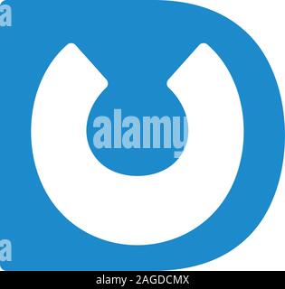 abstract letter du simple negative space logo vector Stock Vector