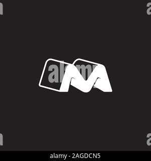letter m 3d tunnel shape symbol logo vector Stock Vector