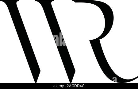 letter wr simple abstract elegant design vector Stock Vector