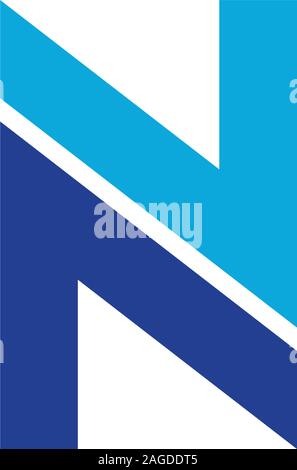 abstract letter n opposite arrow geometric design vector Stock Vector