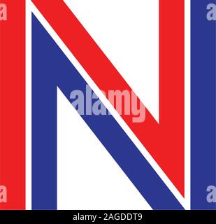 letter n stripes arrow geometric colorful logo vector Stock Vector