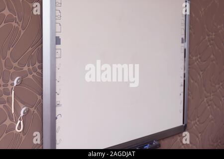 Smart board in the classroom. Interactive board. Stock Photo