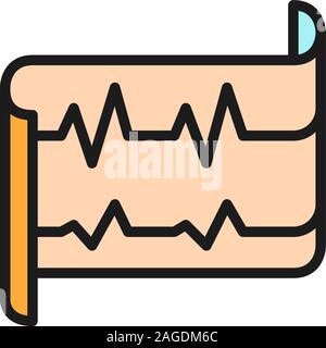 Heartbeat, ECG, electrocardiogram color line icon. Isolated on white background Stock Vector