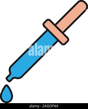 Dropper color icon. Pipette. Nasal or eye drops. Isolated vector illustration Stock Vector