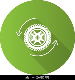 Automobile wheel changing color icon. Car rim and tire with circle ...
