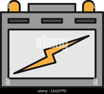 Automotive battery color icon. Lead acid battery. Isolated vector illustration Stock Vector