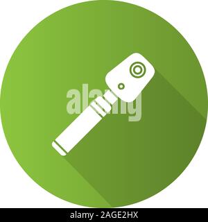 Ophthalmoscope icon. Funduscopy. Eye examination device. Flat design ...