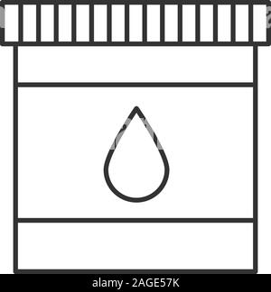 Printer cartridge ink linear icon. Thin line illustration. Plastic bottle with drop. Contour symbol. Vector isolated outline drawing Stock Vector