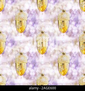 Beautiful Christmas decoration on seamless background with bokeh Stock Photo