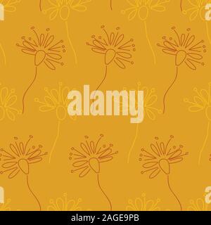 Doodle Floral pattern vector seamless flowers surface pattern design Stock Vector