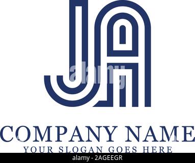 JA logo Designs, Monogram logo vector Stock Vector