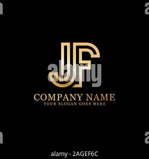 JF logo Designs, Monogram logo vector Stock Vector