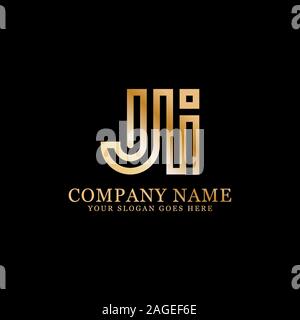 FI initial letter Logo Inspiration, F and I combination logo vector with hexagonal idea Stock Vector