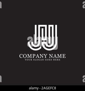 FJ initial letter Logo Inspiration, F and J combination logo vector with hexagonal idea Stock Vector
