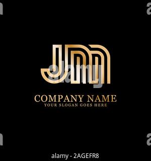 FM initial letter Logo Inspiration, F and M combination logo vector with hexagonal idea Stock Vector