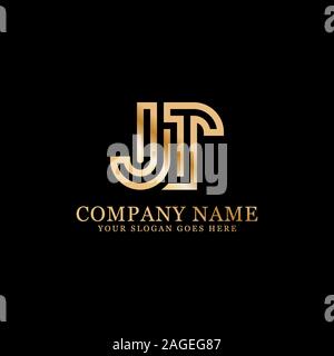 FT initial letter Logo Inspiration, F and T combination logo vector with hexagonal idea Stock Vector