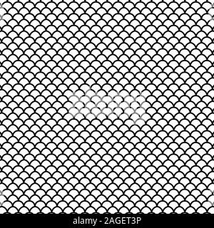 fish scales black and white lines pattern vector illustration Stock Vector