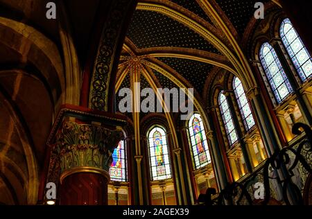 Interior view of recently restored Church of Saint-Germain-des-Pres in Latin Quarter.Paris.France Stock Photo