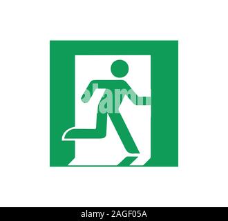 Emergency Exit Sign. Vector illustration, flat design Stock Vector