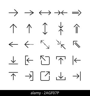 Line Arrow icon set. Vector illustration, flat design Stock Vector