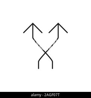 Curved arrow vector icon. Vector illustration, flat design Stock Vector