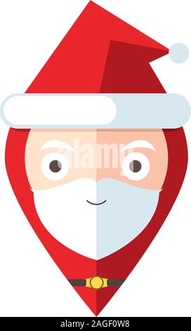 Christmas Santa Claus pin for map Stock Vector