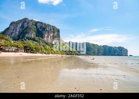 Krabi Town, Thailand - November 23 2019: Beautiful Ao Nang Beach in Krabi Town, Thailand. Stock Photo