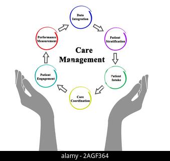 Six Components Of Care Management Stock Photo - Alamy