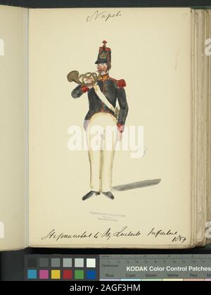 Italy Italian soldier. Kingdom of the Two Sicilies, 1859.; Italy Italian soldier. Kingdom of the Two Sicilies, 1859. Stock Photo