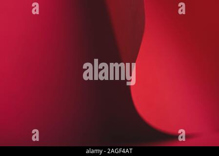 Abstract red geometry creative shape background. Modern and trendy minimal paper composition. Flat lay minimalist layout. Stock Photo