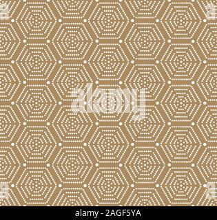 Dotted hexagonal geometric seamless repeat pattern background Stock Photo