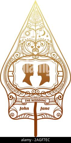 Gunungan decorative can be use as symbol or decorative, single frame cameo Stock Vector