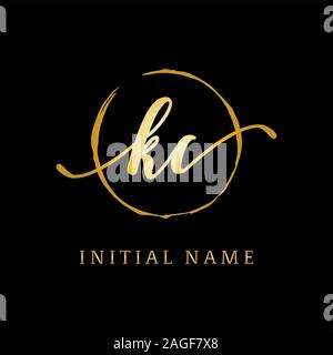 KC beauty logo inspiration, luxury logo design, initial logo name Stock Vector