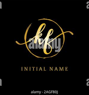KF beauty logo inspiration, luxury logo design, initial logo name Stock Vector