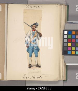 Italy Italian soldier. Piedmont and Savoy, 1730-1747; Italy Italian soldier. Piedmont and Savoy, 1730-1747 Stock Photo