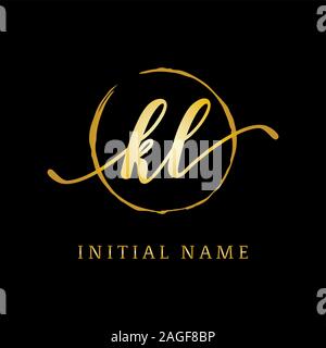 KL beauty logo inspiration, luxury logo design, initial logo name Stock Vector