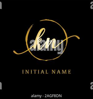KN beauty logo inspiration, luxury logo design, initial logo name Stock Vector
