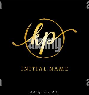 KP beauty logo inspiration, luxury logo design, initial logo name Stock Vector