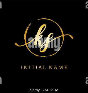 KS beauty logo inspiration, luxury logo design, initial logo name Stock Vector