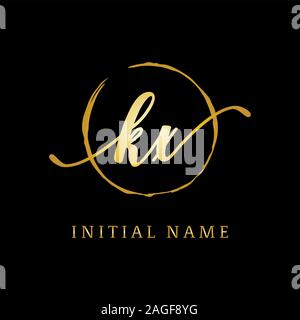 KX beauty logo inspiration, luxury logo design, initial logo name Stock Vector