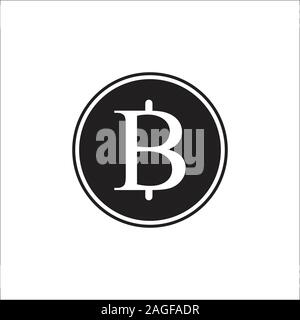 Logo illustration, Thai baht sign currency Thailand vector, baht coin vector Stock Vector